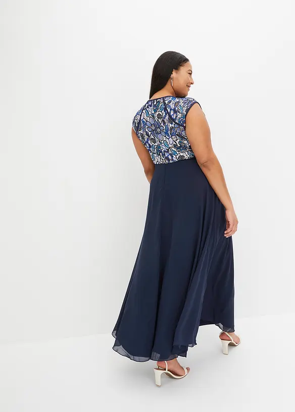 Maxikjole med blonder, bonprix