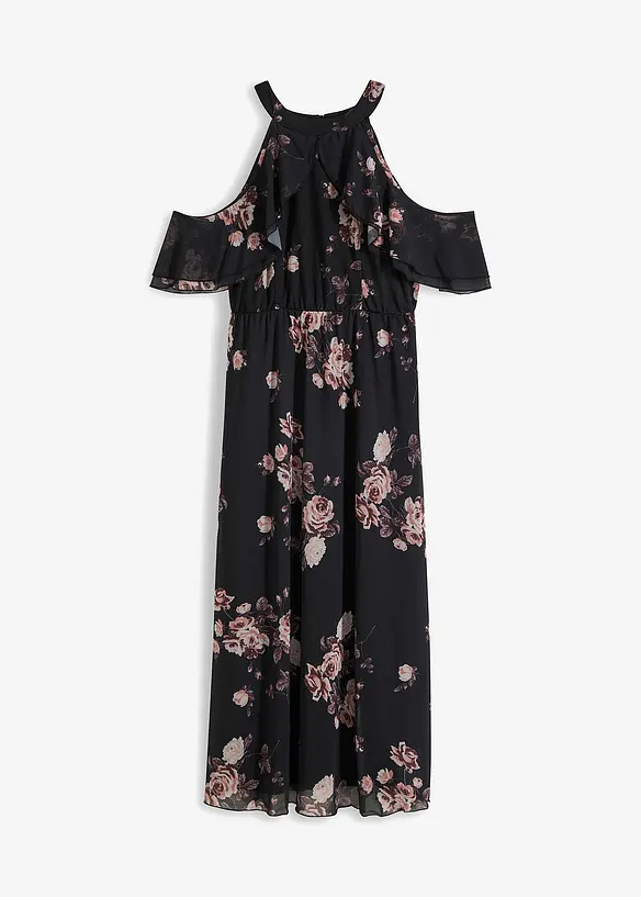 Mønstret maxikjole i mesh, bonprix