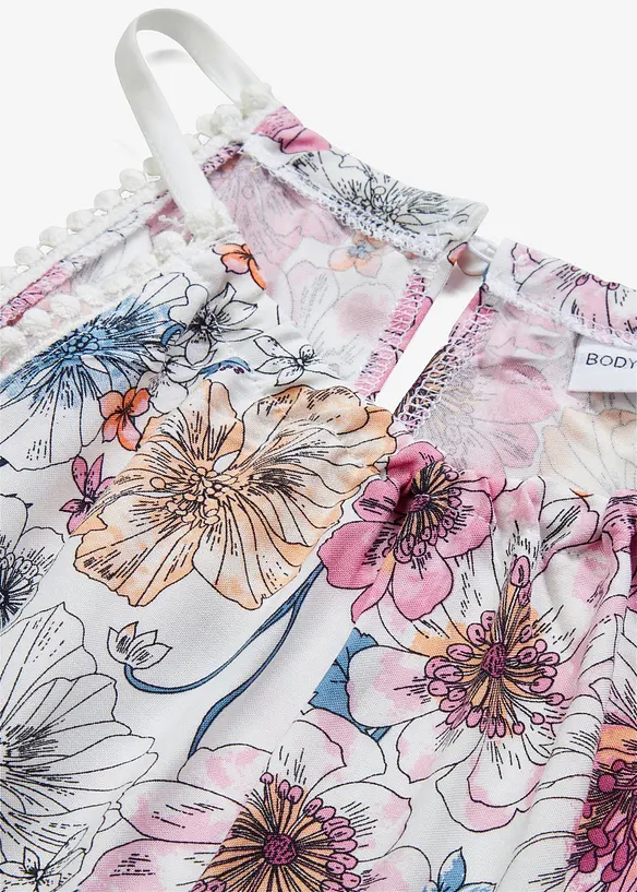 Ermeløs bluse i lett viskose, bonprix