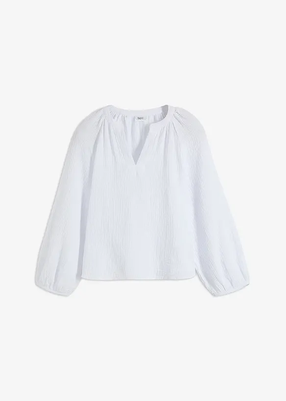 Oversized bluse i musselin, bonprix
