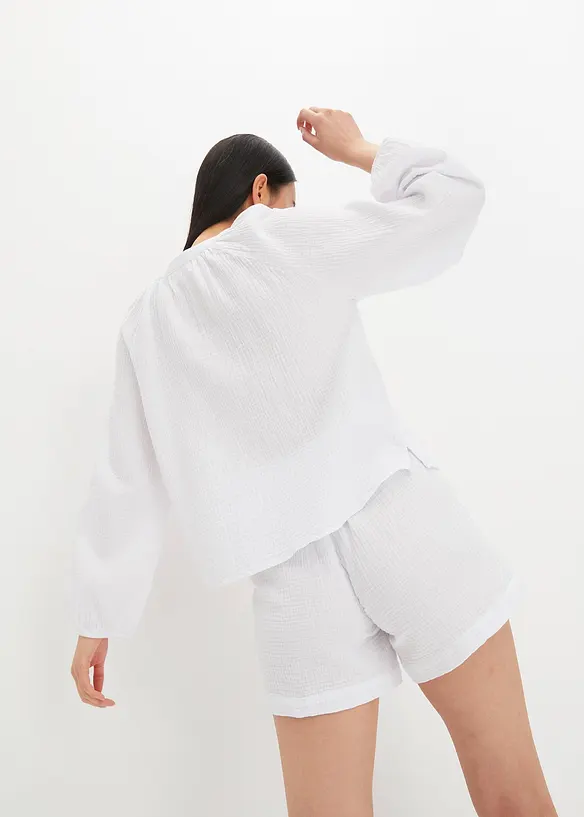 Oversized bluse i musselin, bonprix