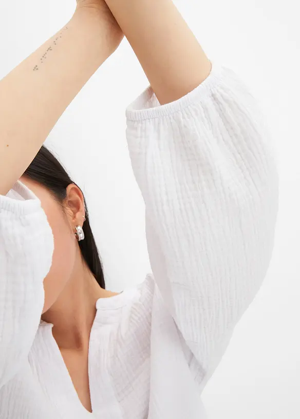 Oversized bluse i musselin, bonprix