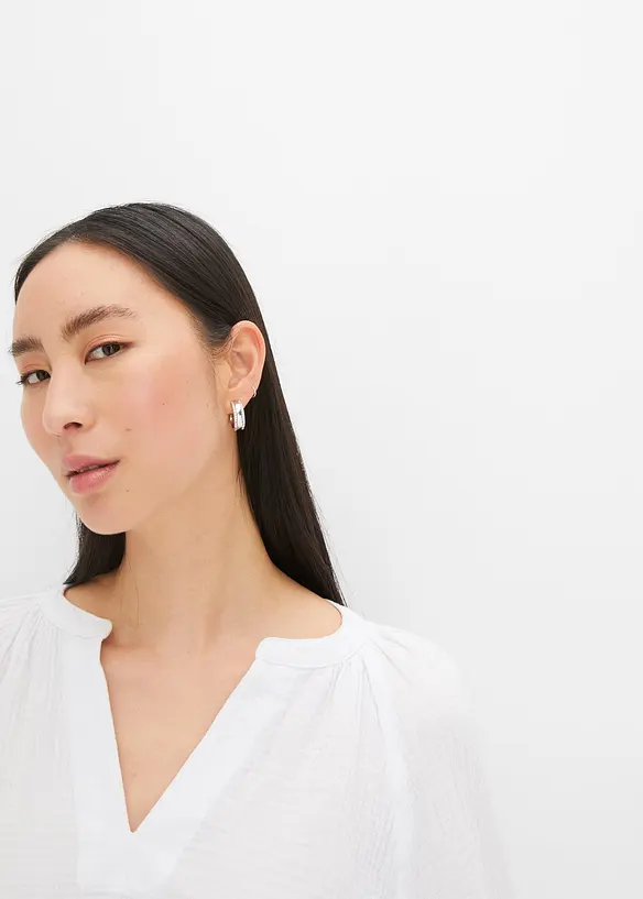 Oversized bluse i musselin, bonprix