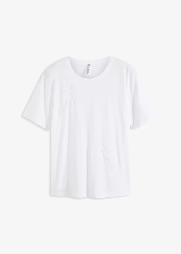 T-skjorte med applikerte blonder, bonprix
