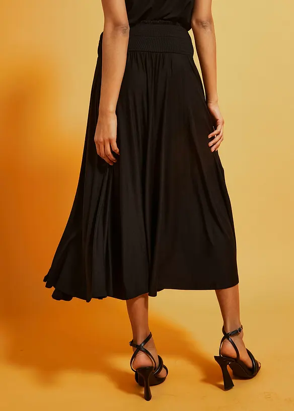 Jerseyskjørt i lett viskose, bonprix