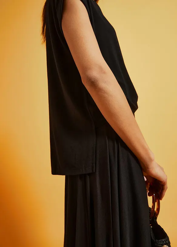 Oversized topp i lett viskose, bonprix