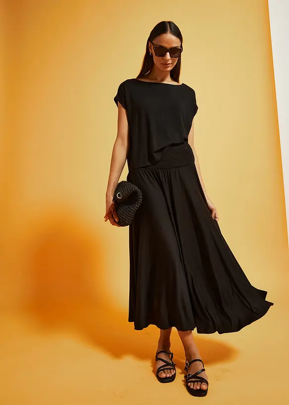 Oversized topp i lett viskose, bonprix