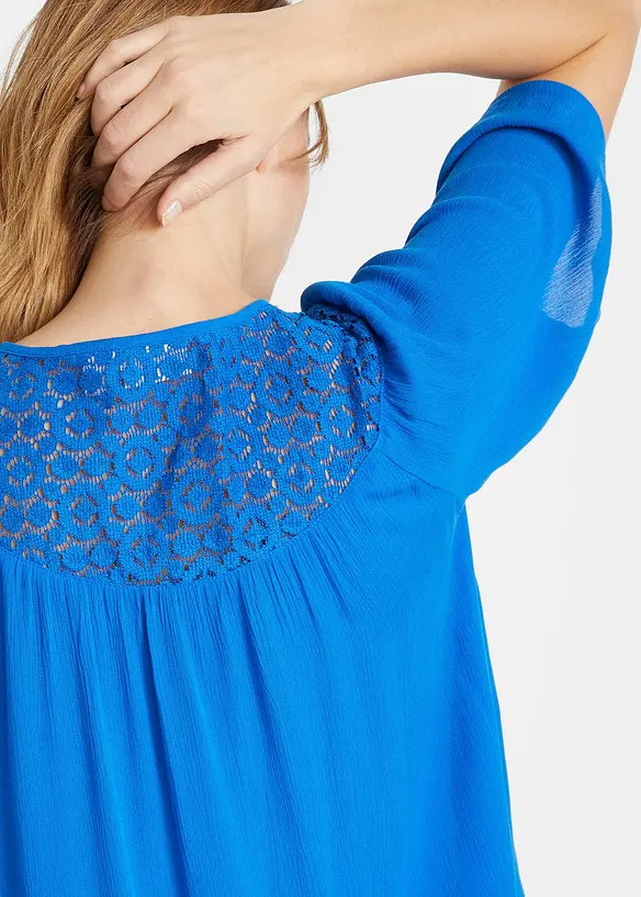 Lang, crinkle tunika, kortermet, bonprix