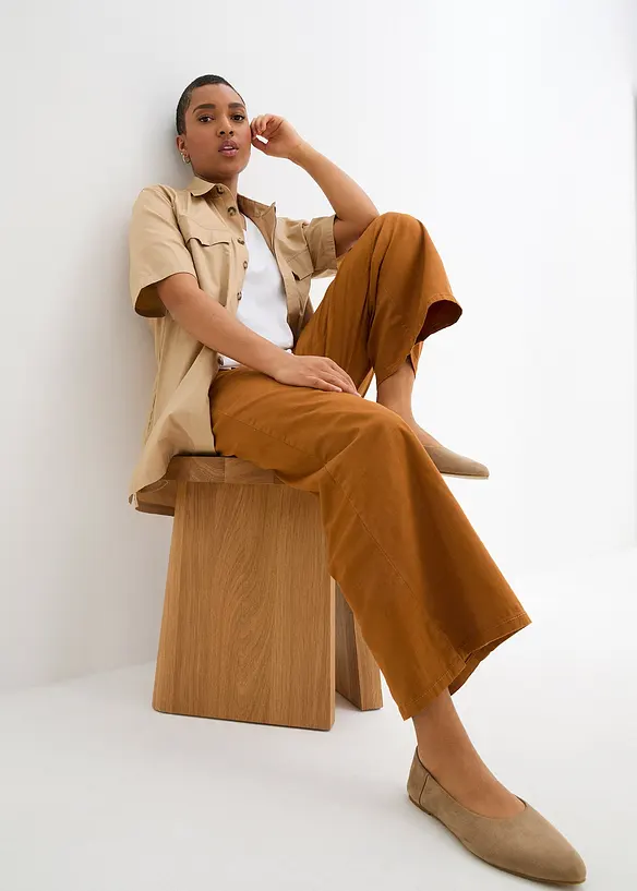 Lang topp med V-hals (2-pack), bonprix