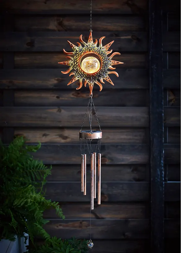 Solcellepynt vindspill med glasskule, bonprix