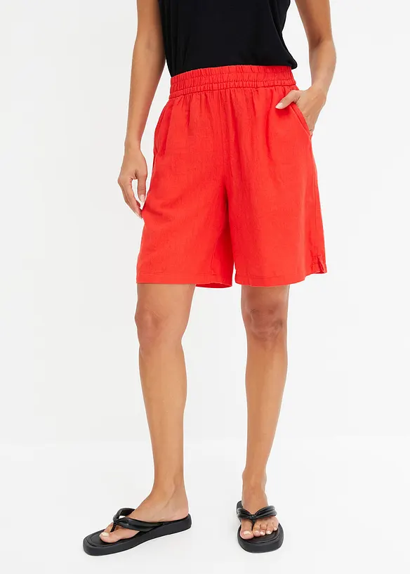 Slip on-shorts av luftig linmiks, bonprix