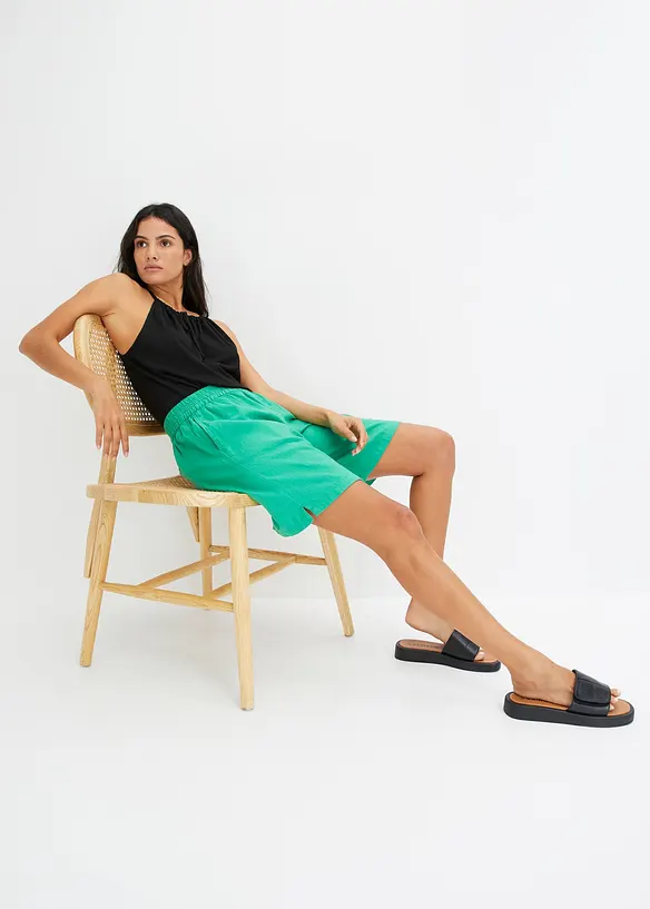 Slip on-shorts av luftig linmiks, bonprix