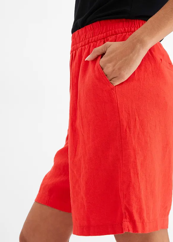 Slip on-shorts av luftig linmiks, bonprix