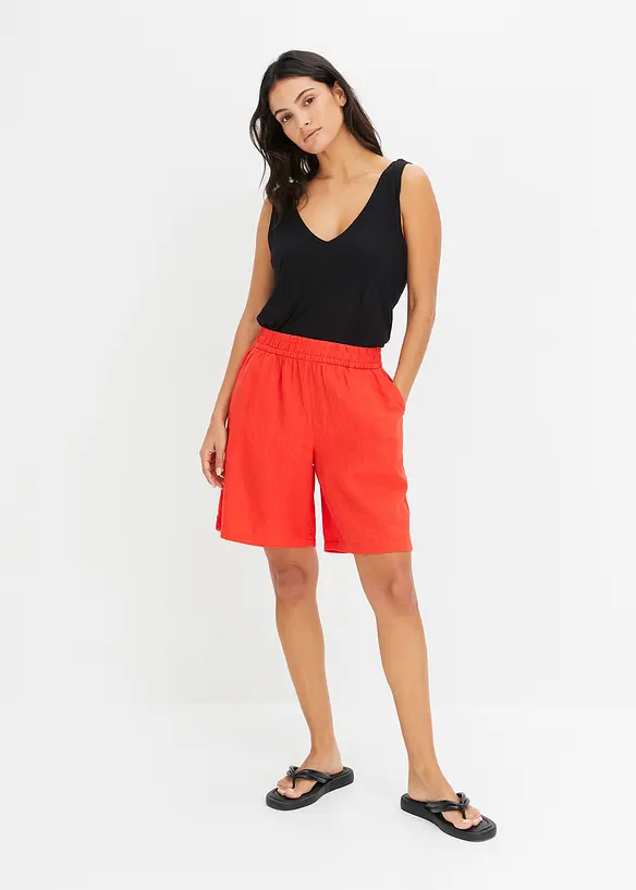 Slip on-shorts av luftig linmiks, bonprix