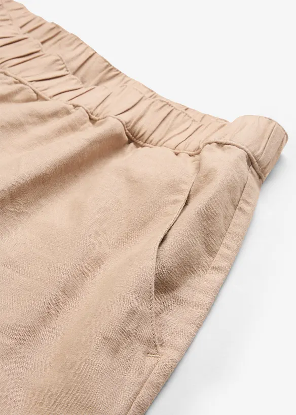 Ankellang bukse i lett linmiks, bonprix