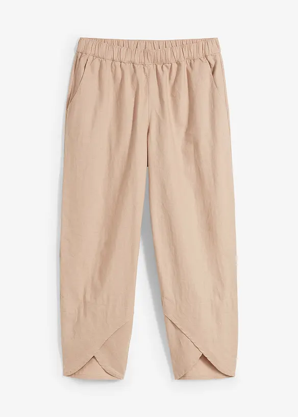 Ankellang bukse i lett linmiks, bonprix