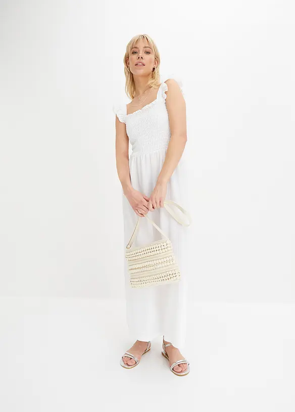 Jerseykjole med smock-detalj, midilengde, bonprix