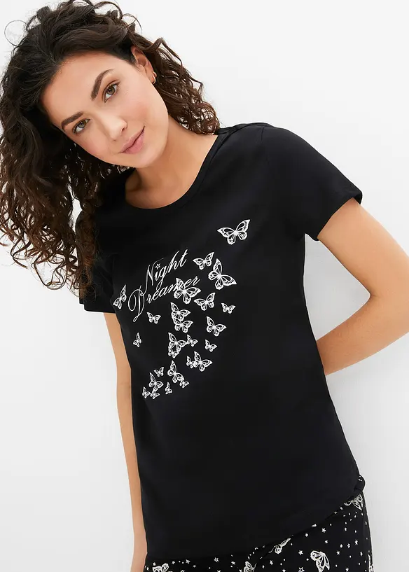 Kort pyjamas i 100% bomull, bonprix