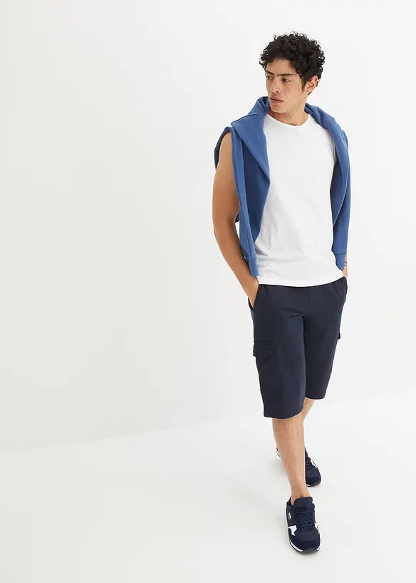 Cargo-bermudashorts i trikot i 100% økologisk bomull, bonprix