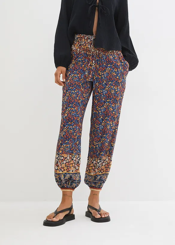 Pull on-bukse i lett viskose, bonprix
