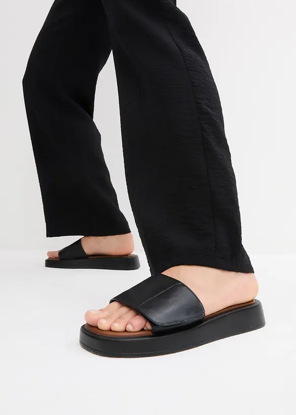 Vid bukse i viskosemiks med elastisk linning, bonprix