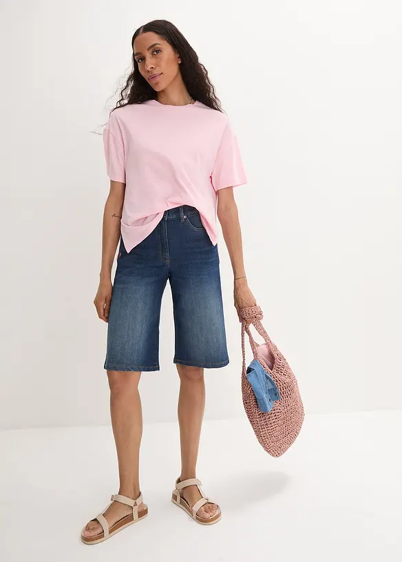 Oversized topp med trykk, bonprix