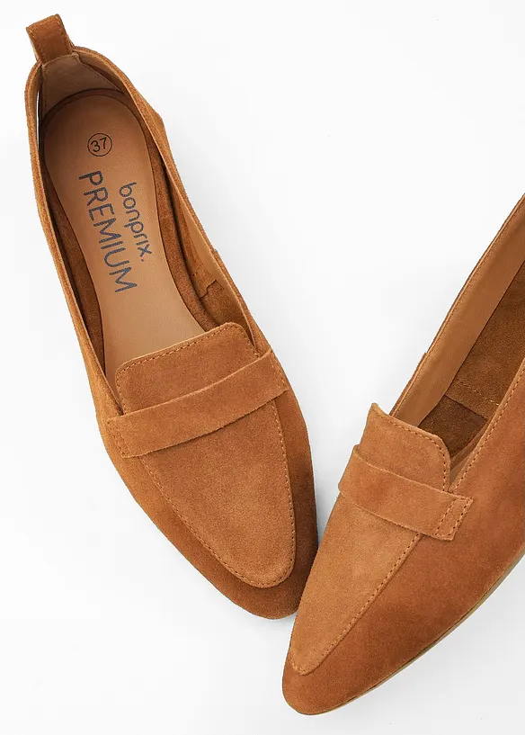 Loafers i skinn, bonprix