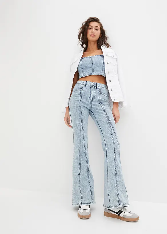 Jeans med sleng High Waist, bonprix