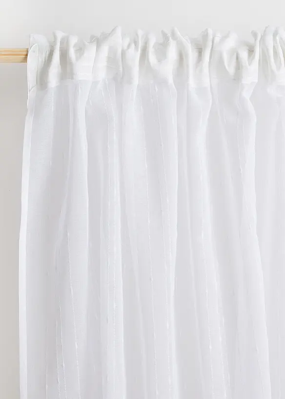 Jacquard-gardin med striper på langs (1-pack), bonprix
