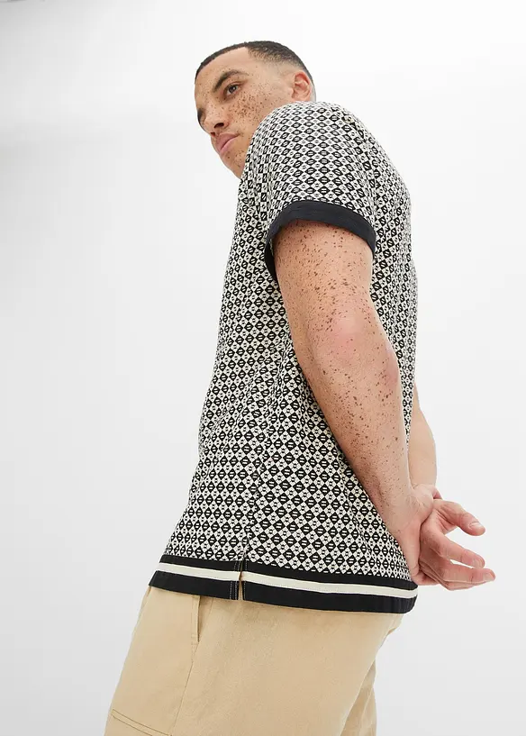 Kortermet skjorte med lin, bonprix