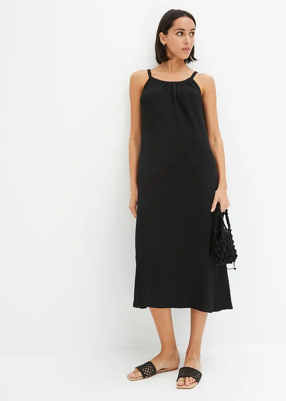 Stroppekjole i lett krepp, bonprix