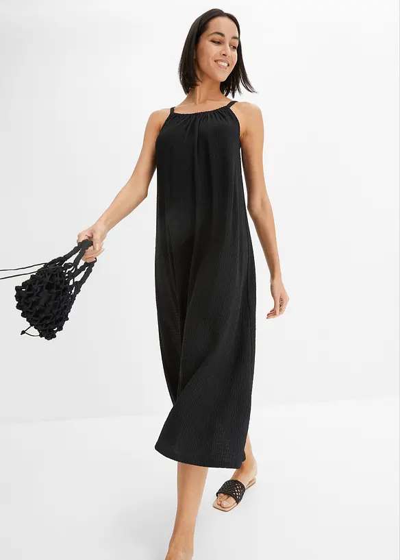 Stroppekjole i lett krepp, bonprix