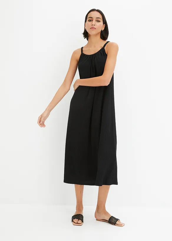 Stroppekjole i lett krepp, bonprix