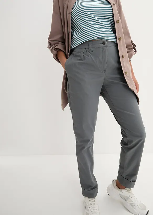 Chinos i bomull, ankellange, bonprix