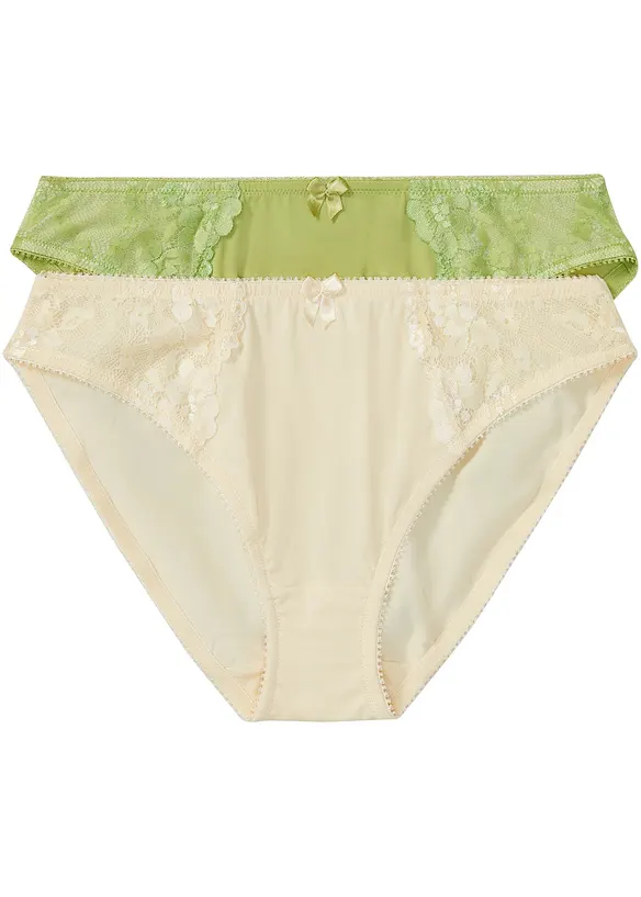 Truse med delikate blonder (2-pack), bonprix