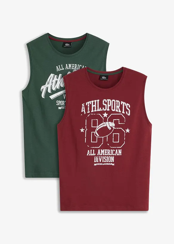 Singlet i 100% bomull (2-pack), bonprix