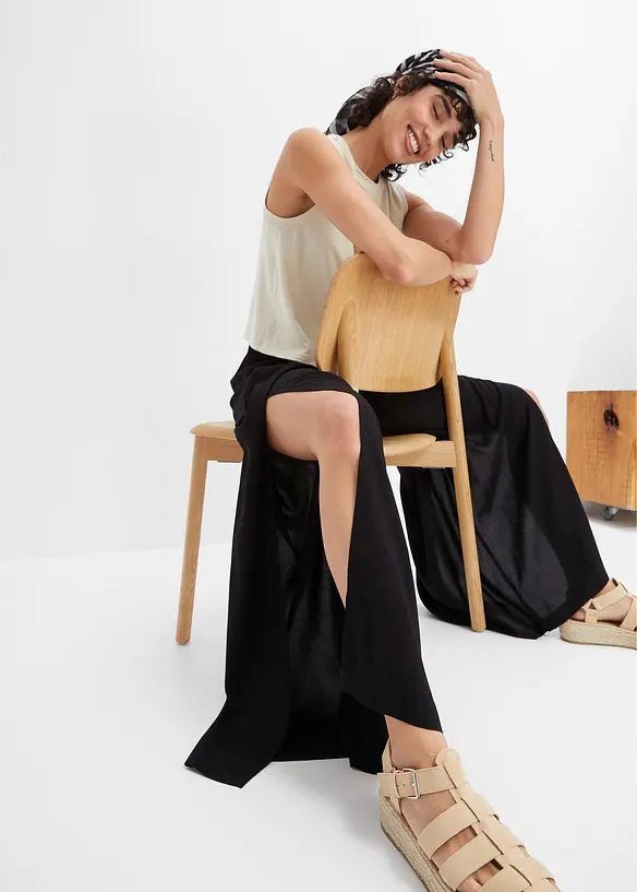 Bukse med splitt, av viskose, bonprix