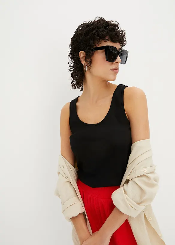 Ribbet topp, bonprix