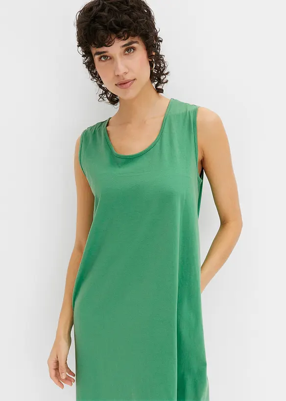 Kort jersey-kjole med A-fasong, uten arm, bonprix