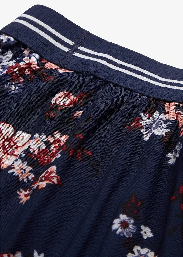 Midiskjørt i mesh-materiale med elastisk komfortlinning, bonprix