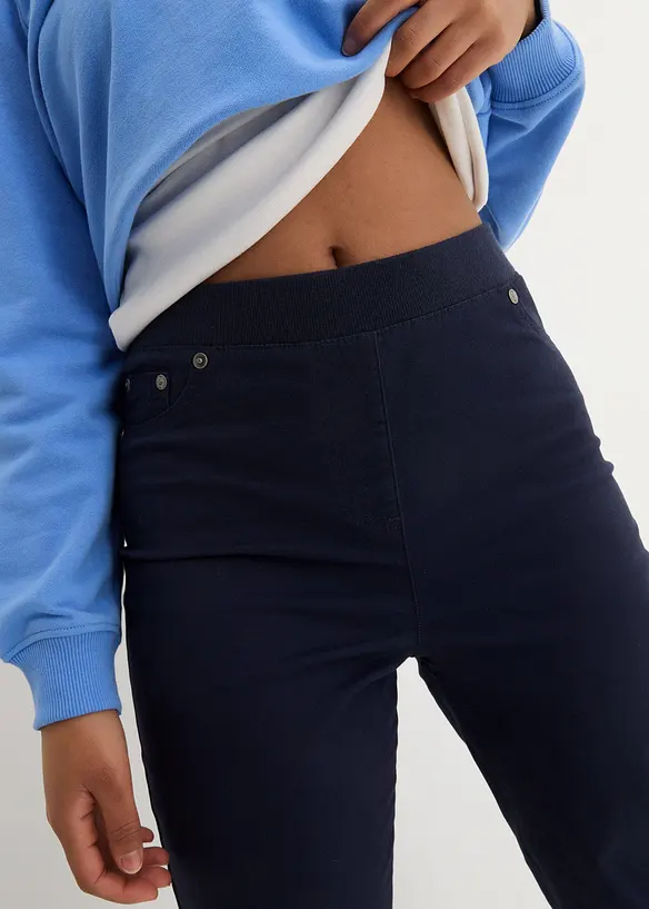 Treggings i twill i elastisk bomullsmiks, bonprix