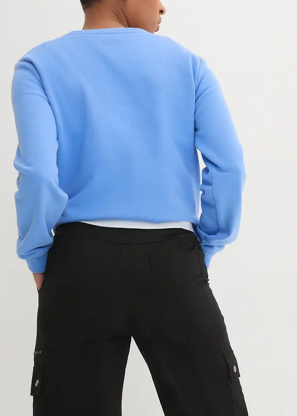 Cargobukse i bomull, Mid Waist, bonprix