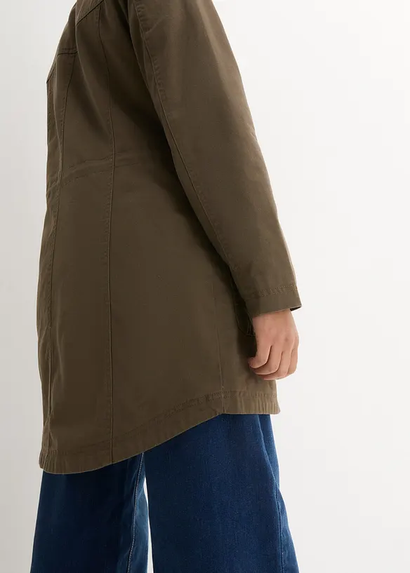 Kort bomullsparkas med ståkrage, innsvinget, bonprix