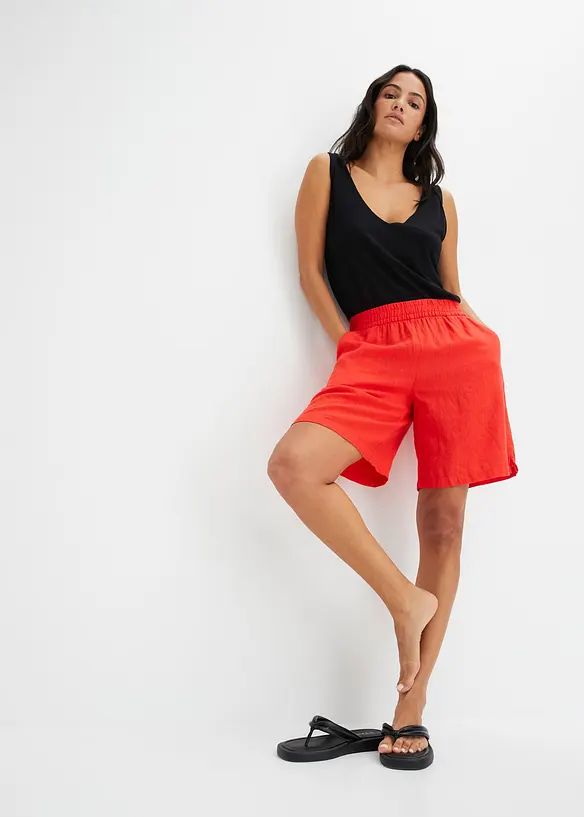 Slip on-shorts av luftig linmiks, bonprix