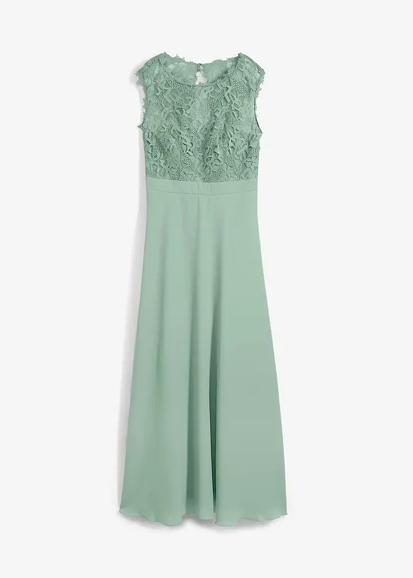 Maxikjole med blonder, bonprix