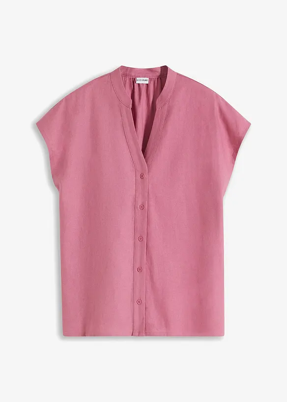 Kortermet bluse i lett linmiks, bonprix