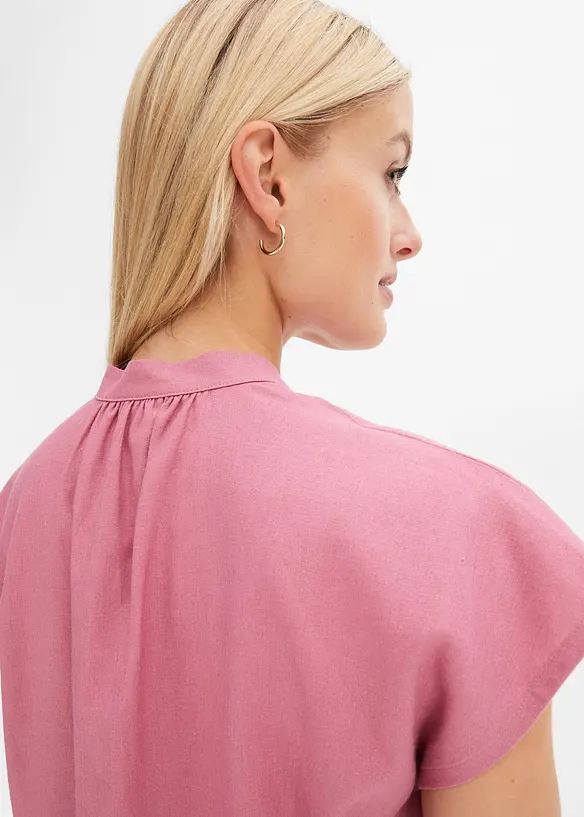Kortermet bluse i lett linmiks, bonprix