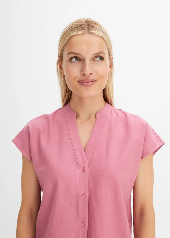 Kortermet bluse i lett linmiks, bonprix