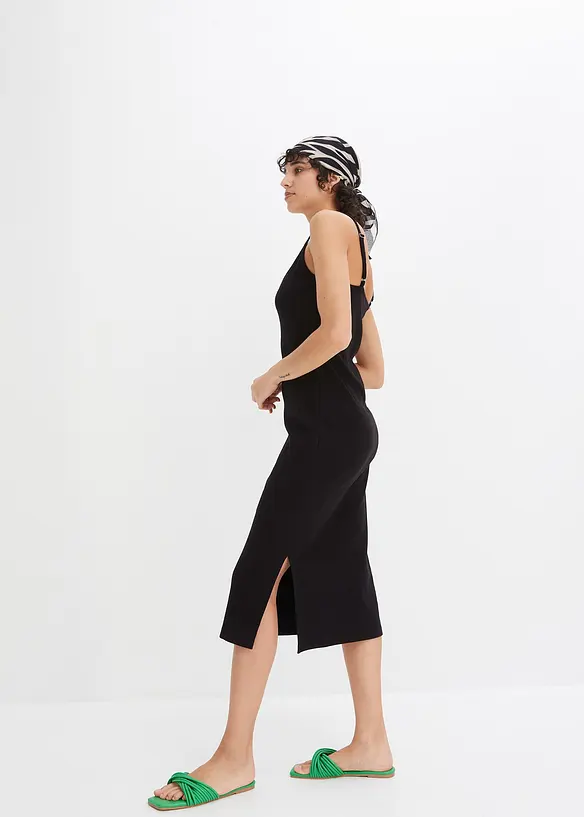 Ribbet Bodycon-kjole av elastisk bomullsmiks, bonprix