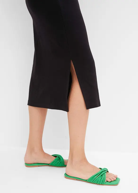 Ribbet Bodycon-kjole av elastisk bomullsmiks, bonprix